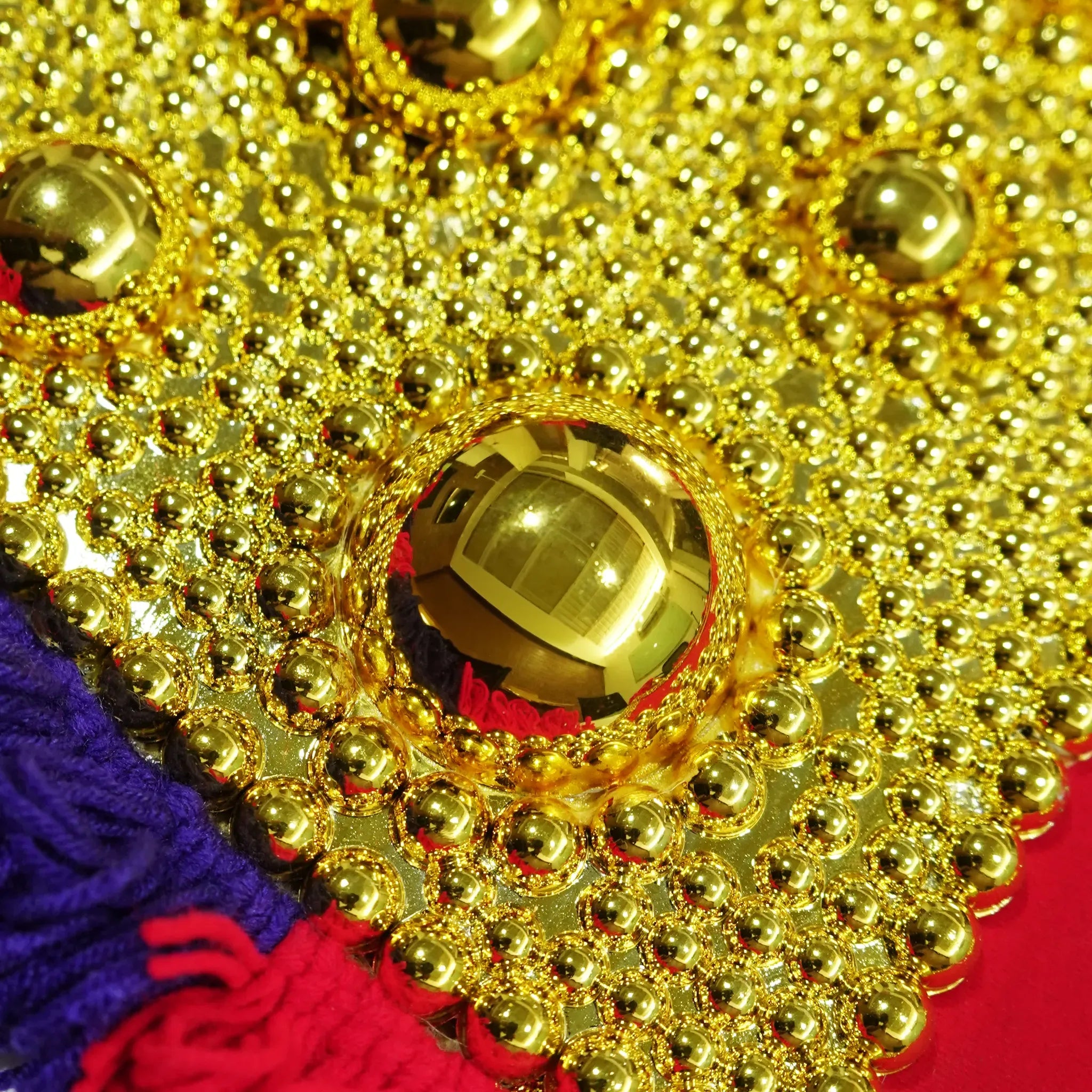 Traditional Kerala Pooram Nettipattam-Red & Blue(28 Inch)